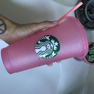 Starbucks Pink glitter reusable cold cup 2020